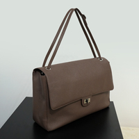 Sac fourre-tout en cuir véritable marron de luxe personnalisable avec bandoulière réglable, grand format, pour femmes actives au bureau et trajets quotidiens