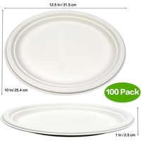Assiettes jetables en papier de canne à sucre compostables de 9 pouces, assiettes en bagasse personnalisées, biodégradables, sans PFAS, fabriquées au Cambodge, sans droits de douane