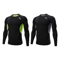 Vente en gros Chemise de compression à manches longues pour hommes Couche de base Workout Fitness Running Shirts Top Men's Gym Wears