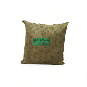 Coussin de siège et oreiller en velours côtelé jacquard vert Cojin Panama 50*50 - Product Image 1