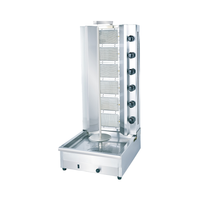 Grill à kebab/shawarma au gaz en acier inoxydable commercial à 6 brûleurs, 68000W, pour équipement de cuisine de restaurant