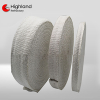 Cordon en fibre céramique durable 1260C, joint réfractaire haute densité 45% Al2O3, isolation thermique, cordon tressé pour four à aluminium