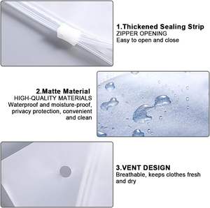 Embalagem de cosméticos translúcidos para roupas e joias biodegradáveis personalizadas, sacos de higiene pessoal com logotipos, sacos com zíper - Product Image 3