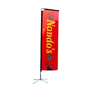 Custom Outdoor Advertising Polyester Beach Flag Height In 2.8/3.3/4.5/5.5m With Fiberglass Aluminum Pole