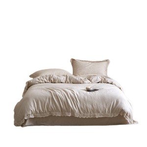 Juego de Ropa de Cama de Lino y Algodón con Encaje Estilo Francés, Transpirable y Agradable para la Piel, para las Cuatro Estaciones - Product Image 6