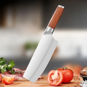 3Cr13 Stainless Steel Kitchen Nakiri Knife 18.5cm Blade Wood Handle <b>Vegetable</b> Chopping Chef Knife OEM ODM Available - Product Image 2