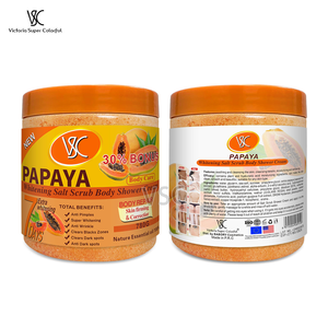 Gommage au <span class=keywords><strong>sucre</strong></span> de papaye personnalisé pour la réparation de la peau, gommage au sel blanchissant, exfoliant naturel, gommage pré-rasage au sel de mer - Product Image 3