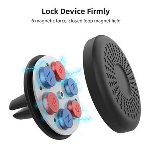 Soporte magnético universal para teléfono de coche, rotación de 360 ​​grados, para montaje en la rejilla de ventilación del salpicadero, color negro - Product Image 3