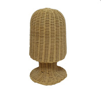 Supports à chapeaux en rotin faits à la main en gros, supports à perruques, accessoires de porte-manteaux, accessoires de style antique avec technique de tressage