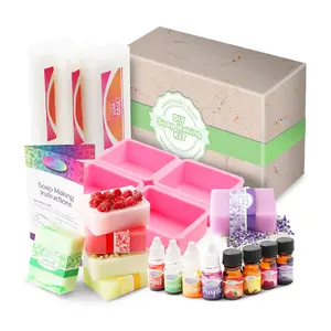 Kit de sabonete personalizado, kit com molde de silicone feito a mão, presente perfeito para mulheres e adultos, crianças, 2023