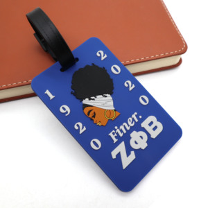 Etiqueta de Equipaje de PVC Azul Real Zeta Finer 1920 2020, Etiqueta de Equipaje Personalizada de la Hermandad Griega con Logotipo - Product Image 5