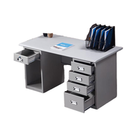 Bureau d'ordinateur droit en acier moderne avec tiroirs et serrure de bureau