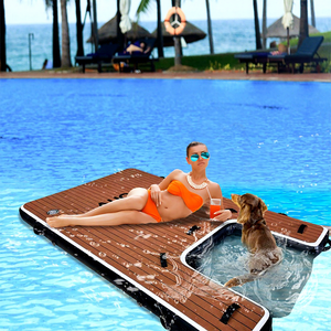 Piattaforma di banchina gonfiabile: sicuro e facile accesso all'acqua per cani galleggianti antiscivolo in PVC espanso con barca per cani rampa per piscina, Dock e <span class=keywords><strong>lago</strong></span> - Product Image 1