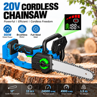 Tronçonneuse sans fil intelligente AI 20V 800W OEM de 12 pouces avec engrenages entièrement en acier, scie électrique intelligente pour l'élagage professionnel