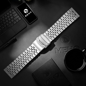 Bracelet de montre en acier inoxydable MEHO, style Jubilee, fermoir déployant, bracelet de remplacement pour montre de luxe - Product Image 1