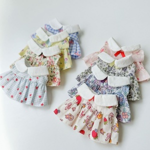 Robe de poupée en coton à imprimé floral, col blanc, 17 cm, robe de style occidental pour poupées en peluche - Product Image 1