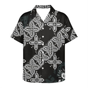 Camisa personalizada de fábrica para hombres, camisa con estampado de tatuaje Tribal, polígono, sublimar, manga corta, diseño Tongan, venta directa de fábrica - Product Image 4
