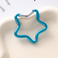 Mousqueton en forme d'étoile à cinq branches en alliage d'aluminium, boucle de suspension, clip à ressort, fermoir pour sac à dos, porte-clés, artisanat DIY