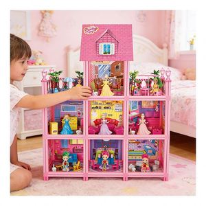 Casa de Muñecas de Ensueño con Balcón, Piscina, Tobogán, Ascensor y Muebles, Juego de Imitación, Regalo para Niñas - Product Image 2