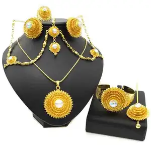 Jewelry sets — bijoux africains éthiopiens en plaqué or 24k, vente en gros,