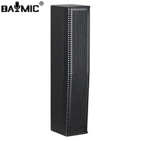 Sistema de Audio Profesional de Madera Negra con Sonido Superclaro, Diseñado con un Tweeter de Una Pulgada y Cuatro Drivers de Medios-Bajos de Cinco Pulgadas, Tipo Line Array