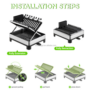 Égouttoir à vaisselle pliable en acier inoxydable WIREKING pour cuisine, à poser sur l'évier - Product Image 6