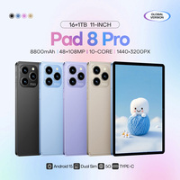 Tablet PC Profesional Pad 8 Pro de 11 Pulgadas, Nueva, con Procesador MTK Octa Core, Android 15, 16GB de Memoria, Conectividad 5G/Wi-Fi/GSM