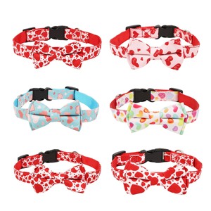 Colliers pour chats à motif de cœurs mignons avec clochette, boucle réglable, pour petits chats, toutes saisons, style tendance - Product Image 6