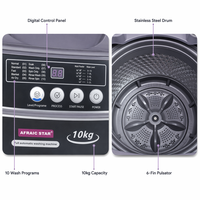 Lave-linge séchant électrique tout-en-un AFRAIC STAR 10KG haute efficacité, boîtier en plastique portable, usage domestique, commercial et hôtelier