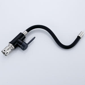 Grifo de Cocina Monomando Negro Mate Moderno, Manguera Flexible de Acero Inoxidable 304, Montaje en Encimera, Válvula de Cerámica - Product Image 2