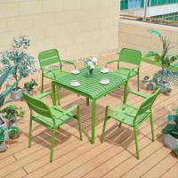 Ensemble de table à manger carrée en aluminium moderne de haute qualité pour hôtel et usage extérieur, meubles de patio durables et imperméables