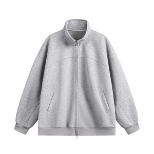 เสื้อคาร์ดิแกนคอกลมแขนยาวสำหรับผู้ชาย สีพื้น ผ้าริบเนื้อหนา เสื้อสเวตเชิ้ตสำหรับวัยรุ่น ใส่ได้ในฤดูใบไม้ร่วง ไซส์ M L XL 2XL สีเบจ สีเทาอ่อน สีดำ - Product Image 2