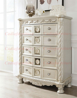 Lit à baldaquin en bois kaki de luxe américain, design royal européen, mobilier de chambre en bois