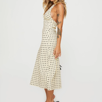 Robe de soirée rétro pour femme, en ivoire noir, dos nu, avec chaîne décorative, pour soirée