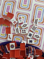 Tuiles de Mahjong Américain Classiques Rouges à 3 Couches, 160 Pièces, en Acrylique Gravé, Luxe Écologique pour Divertissement, Cadeau, Stock, Vente en Gros