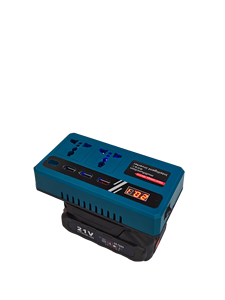 อินเวอร์เตอร์พลังงานแบตเตอรี่ลิเธียม 18-21V พร้อมเอาต์พุต DC5V ตัวเครื่อง ABS ทนไฟ ฐานแบบมีตัวล็อคในตัว พร้อมความยืดหยุ่นในการปรับใช้งานสูง - Product Image 5