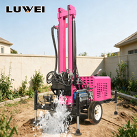 Foreuse hydraulique sur roues de 300 m pour puits d'eau, moteur diesel, pour l'exploitation minière, géothermique et le forage de puits