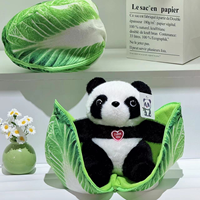 Peluche Panda Créative en Forme de Chou, Peluche Surprise avec Panda Caché dans la Coque de Chou à Fermeture Éclair, Cadeau Surprise, Peluche Personnalisée OEM ODM