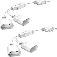 Rallonge électrique européenne 2 broches avec répartiteur 1 vers 3, câble d'alimentation mâle-femelle, 1 entrée 3 sorties, en PVC, prise Euro 2 broches