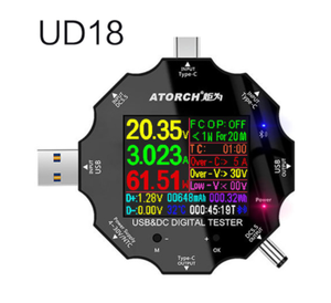 Ud18 ứng dụng USB 3.0 Loại-C PD DC5.5 5521 Vôn kế Ampe kế phí pin đo Cáp kháng Tester điện thoại di động thiết bị - Product Image 1