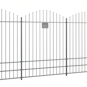 Clôture de jardin en acier 66,93 x 88,58 pouces, plaquée poudre grise, plaque décorative - Product Image 1