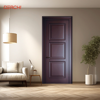 Porte d'entrée en bois de teck simple porte double en bois dessins ronds couleurs de peinture portes en bois