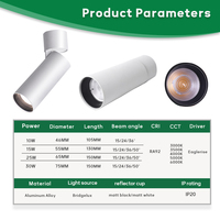 Commercial 360 ° Rotations à 90° ° Spot LED de plafond encastré inclinable et dimmable pour intérieur, 10W 15W 25W 30W, idéal pour les magasins de vêtements