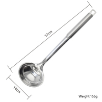 Cuillère à soupe louche de cuisine en acier inoxydable robuste et brillant de haute qualité