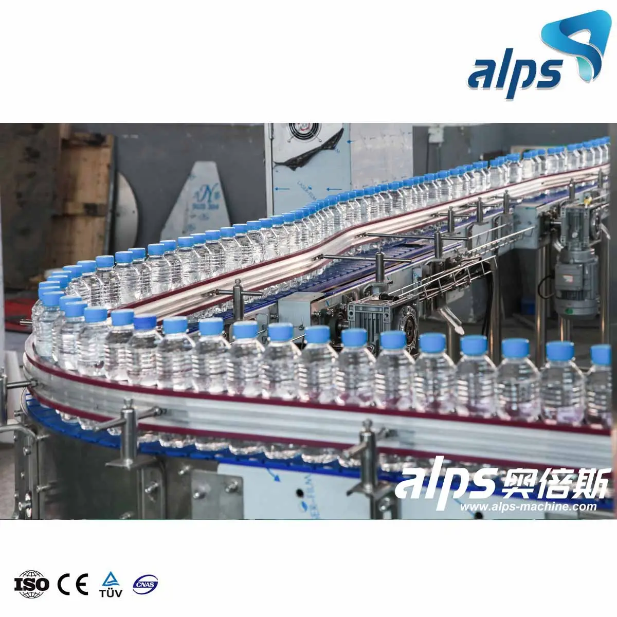 Linha de produção de água mineral pura para garrafas PET totalmente automática, máquina de engarrafamento completa com embalagem