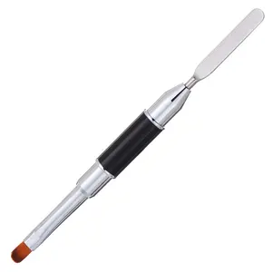 Profesyonel manikür LED UV poli jel dilim şekli Spatula aracı çift uçlu poli jel tırnak resim fırçası kalemler