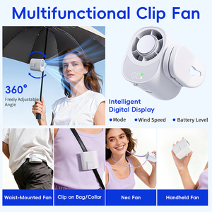 Mini Ventilador Portátil F34 con Motor de Alta Velocidad y Enfriamiento Rápido de 360° °   Ventilador con clip y pantalla digital de ángulo ajustable para oficina, camping, playa y hogar - Product Image 5