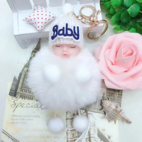 Porte-clés en peluche Kawaii mignon et doux, écologique, tendance, forme 3D, mousqueton, porte-clés personnalisé en fourrure de lapin
