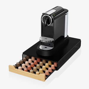 Tiroir de rangement <span class=keywords><strong>pour</strong></span> dosettes de café en bois et métal, capacité de 60 capsules, le plus populaire, compatible avec les dosettes Nespresso - Product Image 5