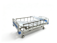 Lit médical manuel à 3 manivelles E-BC006 avec surface perforée, entièrement réglable en hauteur, pour soins hospitaliers aux patients